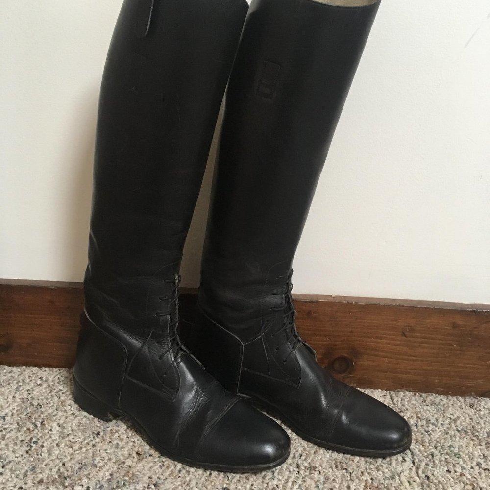 Grand Prix Leather Riding Boots Size 10 Black